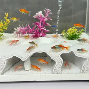 Aquarium and Land Animal Breeding Box 3D Printed Underground Cave, Fish Shrimp and Reptile Hideaway, Durable and Beautiful Aquarium Center Decoration, Aquarium Supplies