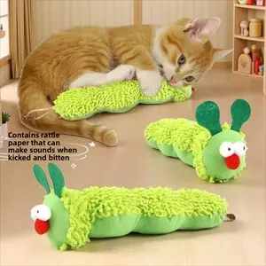 New catnip toy caterpillar pillow for self-entertainment, boredom relief, durable and interactive, plush pet toy for entertaining cats electric dog ball rope high-tech companion dog treat dispenser large enrichment Puzzle Feeder Toy Chewing birthday gift
