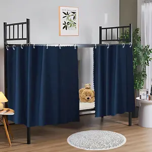 Blackout Bottom Bunk Bed Curtains Thickened Privacy Dorm Loft Bed, 2 Panels Navy Blue
