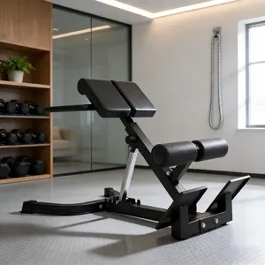 Garvee Roman Chair Back Extension Bench, 330LBS Hyperextension Bench with Dual Adjustable Anti-Slip Base, Workout for Home Gym, Black