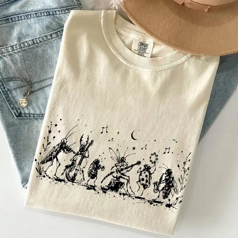 Comfort Colors NK Divide Indie Folk T-Shirt,Vintage Insect Music Graphic Tee, LadyBugs Shirt, Bug Music Tee, Insect Band T-Shirt