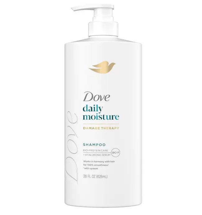 Dove Daily Moisture Shampoo for Dry Hair with Hyaluronic Serum 28oz | Hydrates & Moisturizes, for Soft, Smooth & Manageable Hair, Helps Strengthen Hair with Bio-Protein Care technology