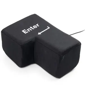 USB Large Enter Key Pillow – Novel Ventilated Desktop Tool, Extra Large Drop-resistant Enter Button, Adult Nap Pillow, Perfect Funny Gift for Birthdays and Christmas (Ages 14 and Up)