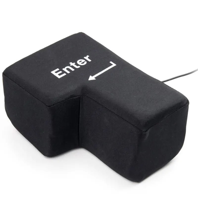 USB Large Enter Key Pillow – Novel Ventilated Desktop Tool, Extra Large Drop-resistant Enter Button, Adult Nap Pillow, Perfect Funny Gift for Birthdays and Christmas (Ages 14 and Up)