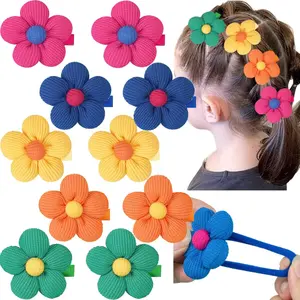 10PCS Flower Hair Ties – Soft Seamless Nylon Ponytail Holders for Girls & Women