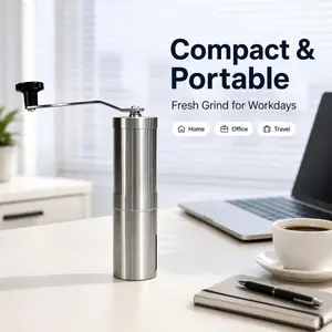 Manual burr coffee grinder, hand-crank coffee grinder for home use, dedicated coffee powder grinding for pour-over coffee