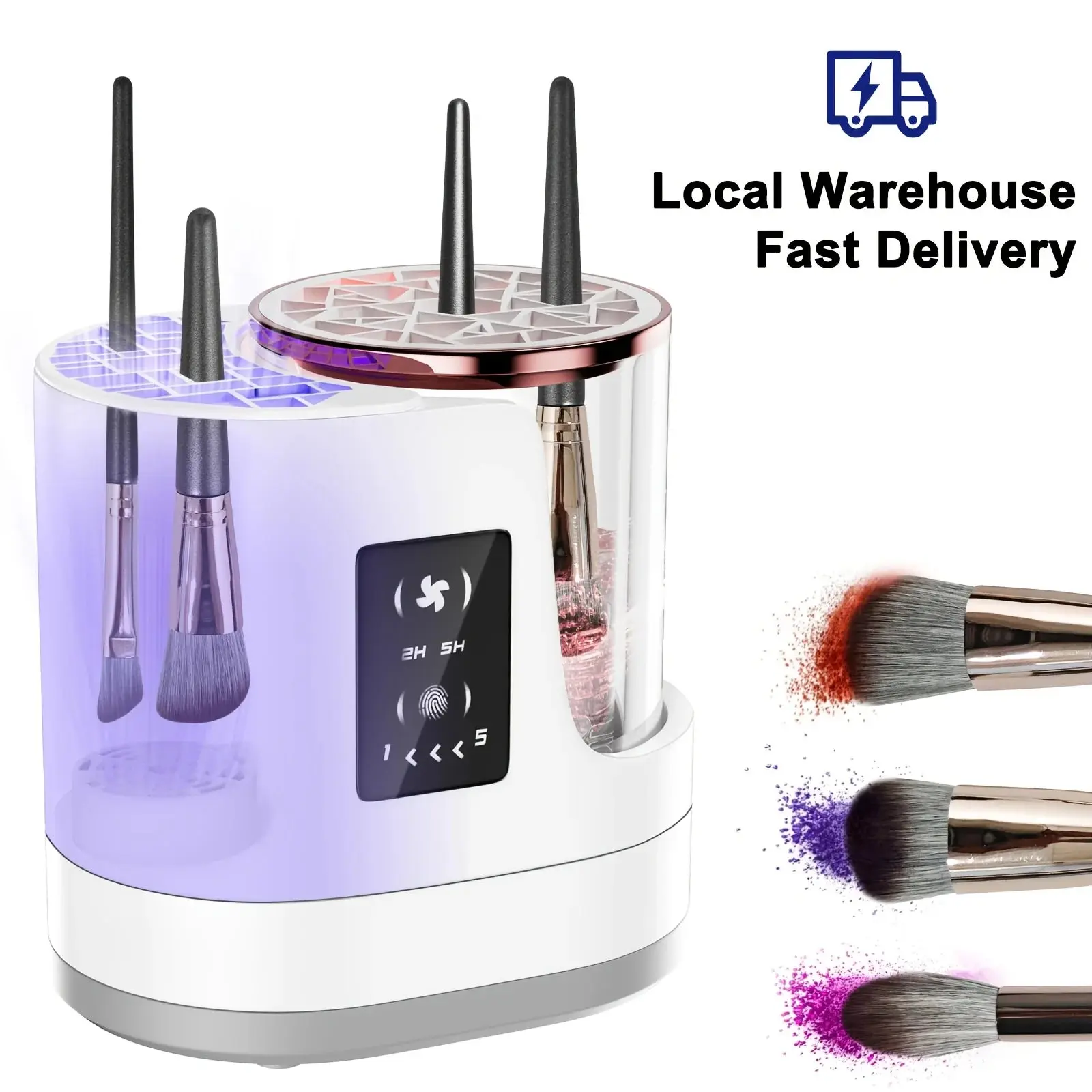 2.0  3-in-1 Electric Makeup Brush Cleaner & Dryer Fully Automatic Quick-Drying Tool No Damage to Brush Bristles Beauty Accessory