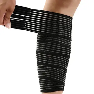 Elastic Calf Compression Bandage Sleeve Wrap for Calf Pain Relief Lower Leg Compression Support Shin Splint Guard Adjustable Plus Size Large Black