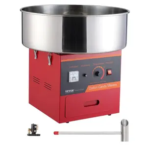 【Summervibes】VEVOR Electric Cotton Candy Machine,  1000W Candy Floss Maker, Commercial Cotton Candy Machine with Stainless Steel Bowl, Sugar Scoop, and Drawer, Perfect for Home Kids Birthday, Family Party, Red