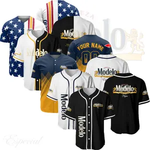 Personalized Black Modelo Baseball Jersey, Modelo Baseball Shirt, Custom Name Shirt Modelo Shirt for Men, Menswear Modelo Baseball s Jersey mexico