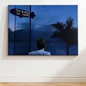 Scarface The World Is Yours Movie Wall Art Tony Montana Prints Pacino Canvas Poster 12x18inch High Quality HD Picture Modern Decor