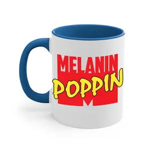 melaninpoppinmarvel 73#- black words - phrases-Mug / Coffee Cup Ceramic Drinkware Glossy Beverage Tea Tumbler