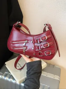 Women's Fashionable Solid Color Crossbody Bag, Casual Versatile PU Leather Shoulder Bag for Daily Used, Trendy All-match Commuter Bag