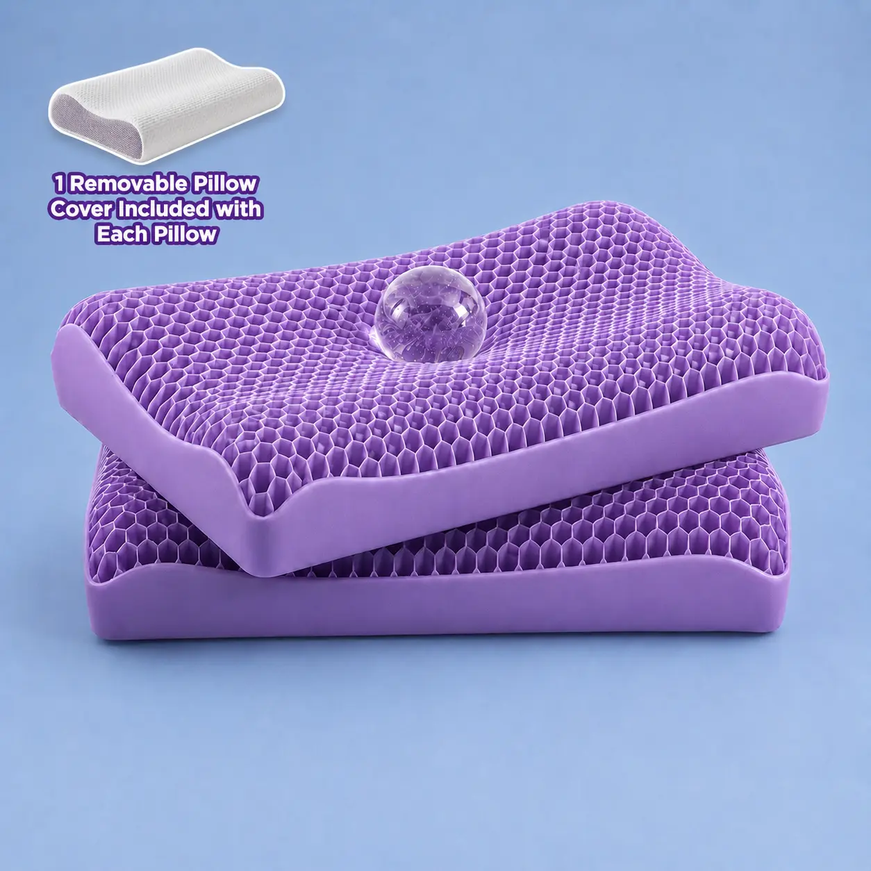 Silicone Pillow, Breathable Honeycomb Grid, Dual Height, 2026 New Arrival for Side & Back Sleepers, Gift Pick, Back to School