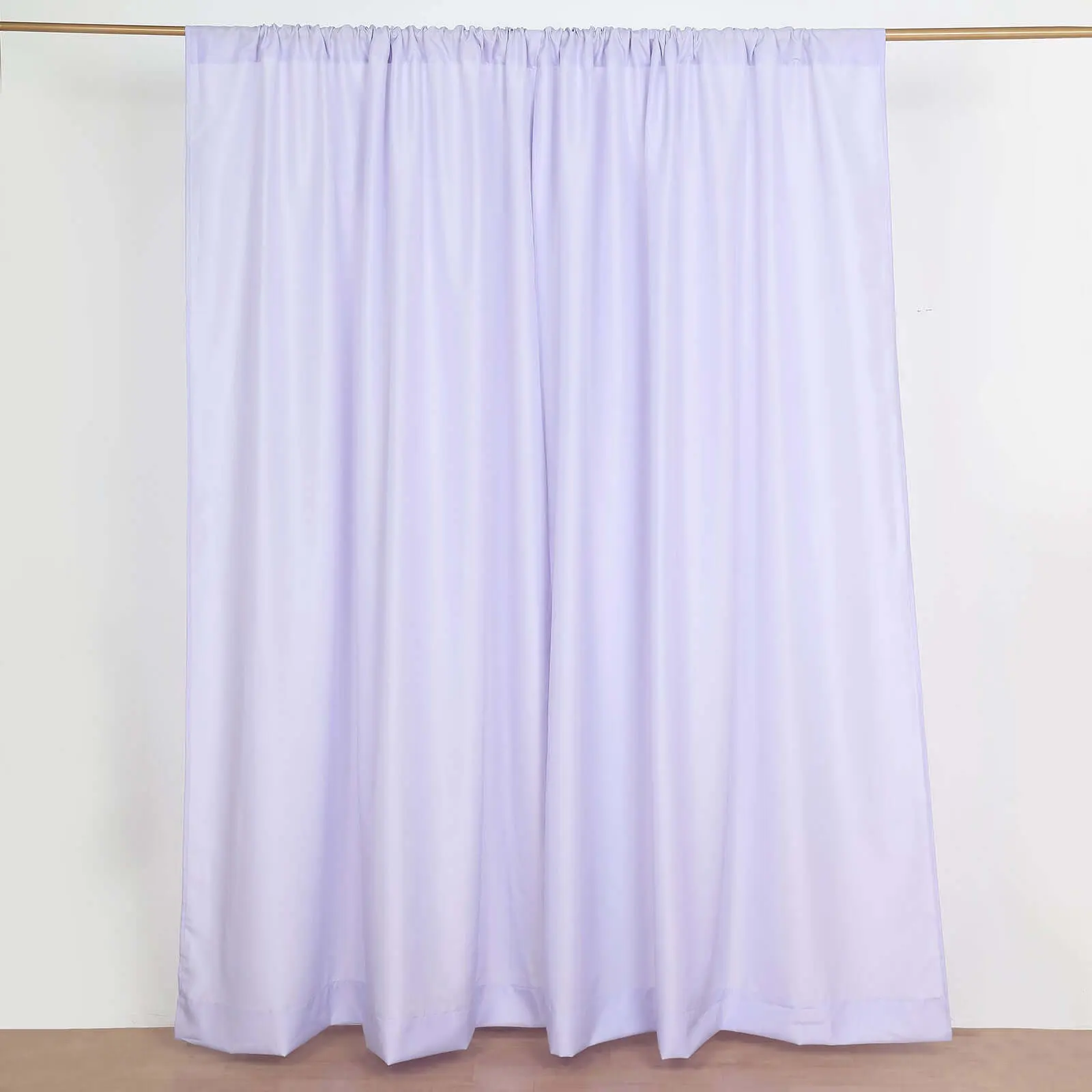 2-Pack Lavender Lilac Polyester Backdrop Drape Curtains - 5ftx8ft, 130GSM, Rod Pockets, Event Divider Panels, Photo Backdrop for Reception, Wedding, Mother's Day 2-Piece Set