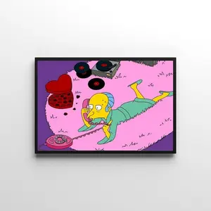 Mr. Burns Pink Carpet, Simpsons Digital Art Print - Simpsons Digital Poster Wall Art Gift, Color Print, Living Room Decor, No Frame
