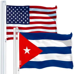 G128 Combo Pack: USA  3x5 Ft 150D Printed Stars & Cuba Flag 3x5 Ft 150D Printed