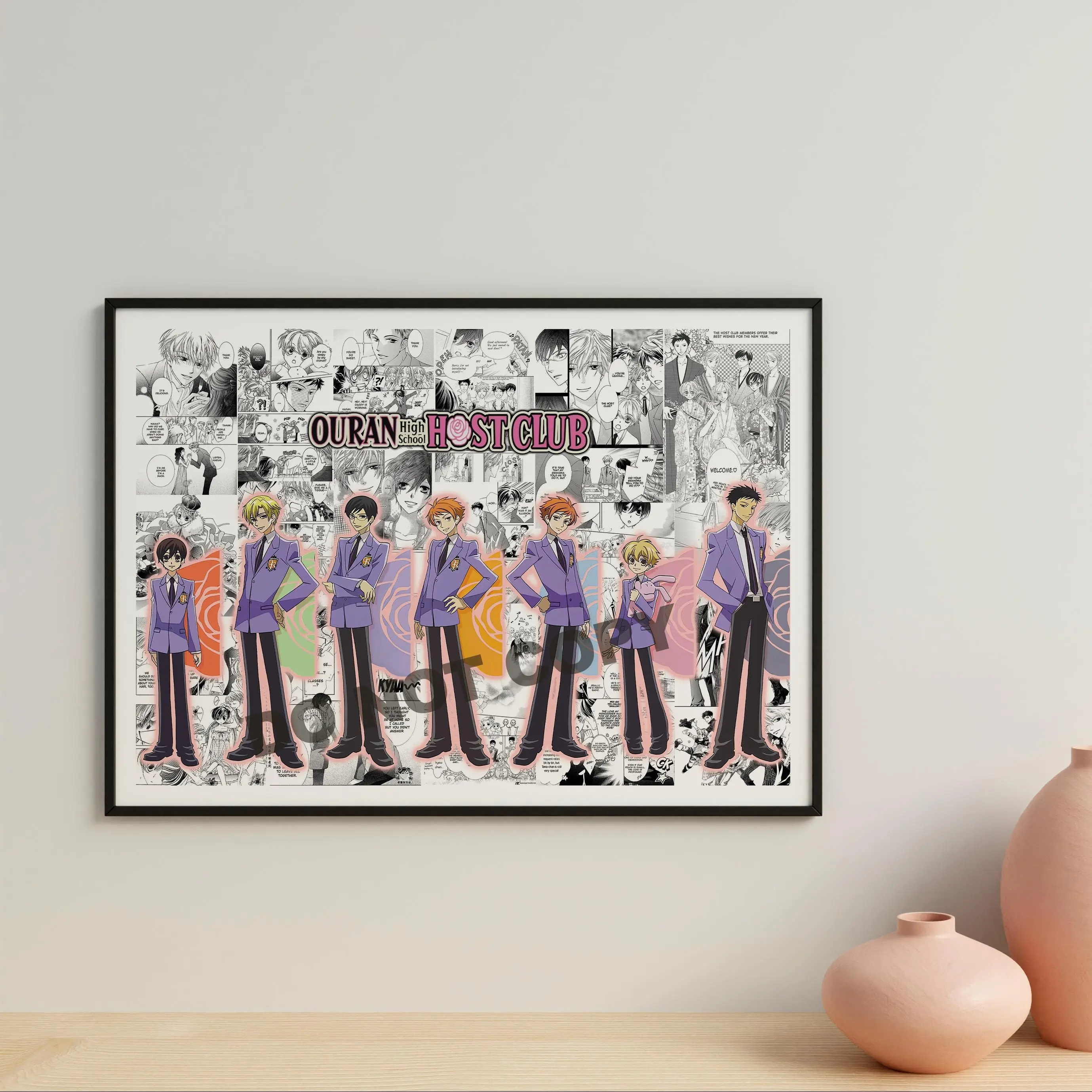Anime Manga Poster - Ouran High School Host Club - Curated Manga Panels - Wall Art - Honey - Anime Gift Decor Glossy modern artwork decor christmas gift Matte Photo