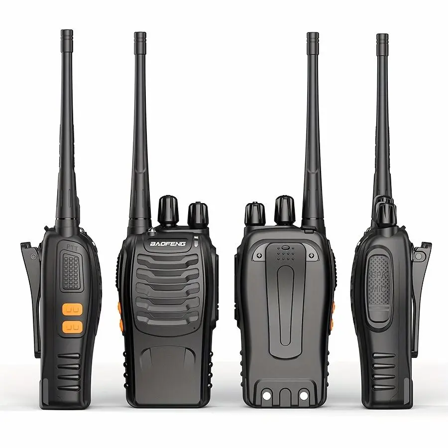 BAOFENG 1/2/4/6-Pack Rechargeable Handheld Walkie Talkies, UHF 2-Way Radios with Earphones, 16 Channels, Long-Range Communication, Non-Water Resistant for Camping, Hiking