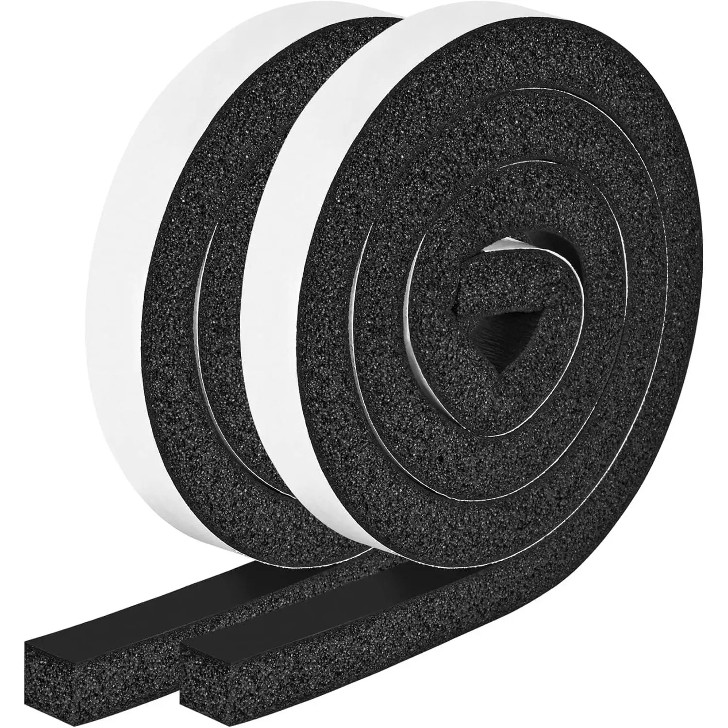 Foam Strips with Adhesive, 1 Inch Wide X 1 Inch Thick, Neoprene Weather Stripping High Density Closed Cell Foam Tape Seal for Doors and Windows Insulation, Total 13 Feet Long(6.5ft x 2 Rolls)