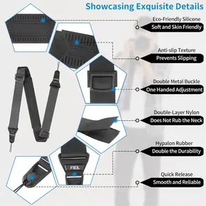 Camera Strap with Quick Release Plate, Adjustable Camera Neck Strap, Comfort Camera Sling Strap, Quick Release buckles for/DSLR/SLR/Mirrorless Digital Cameras.