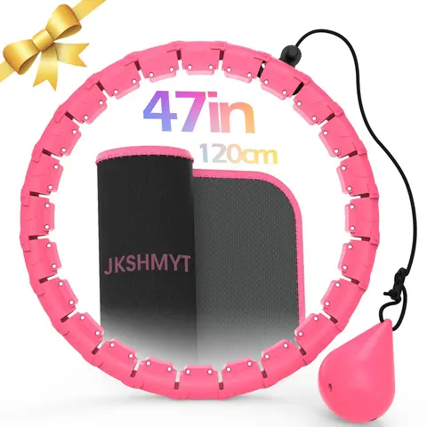 JKSHMYT Smart Weighted Hula Hoop for Plus-Size Beginners - 2-in-1 Fitness & Exercise Equipment, 24 Detachable Size-Adjustable Abs Plastic Sections, Home Workout Gear