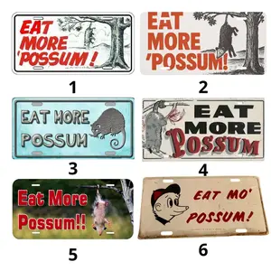 [SALE 50%] Signs 4 Fun Howdy Eat More Possum Novelty Auto Tag Car License Plate Car Tag Accessory, Slpo Eat More 'Possum Truck Tag Vehicle Decor