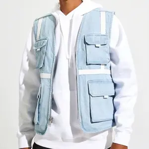 Men's Denim Utility Vest - Stylish & Functional for Everyday Wear