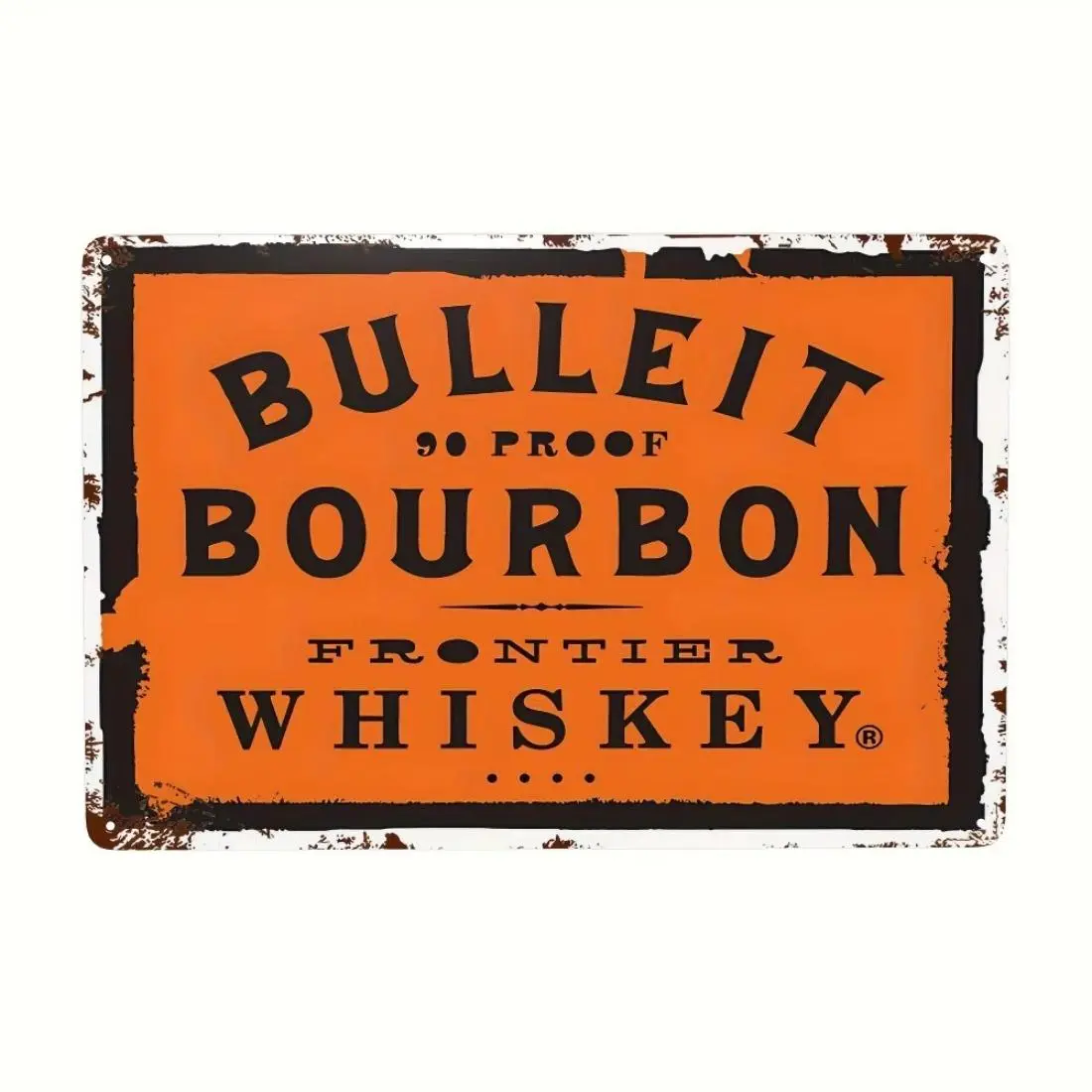 Vintage Traditional Metal Sign, Decorative Sign, Bulleit Bourbon Whiskey Letter Pattern Wall Decor, Wall Hanging Poster for Bar Pub Cafe Home Garage Decor with Pre-drilled Holes