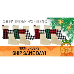 Sublimation Buffalo Plaid Christmas Stockings