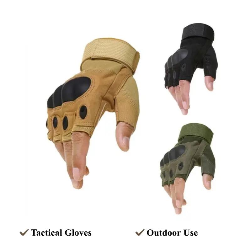 Men’s Fingerless Tactical Outdoor Gloves, Multi-Size Elastic Fit Handwear With Tactical Grip & Adjustable Wrist Straps, Protective Gear For Motorcycle Riding, Cycling, Shooting & Daily Outdoor Activities replacement smartwatch my pretty