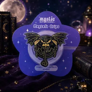 2D Acrylic Winged Dragon Phone Grip - Celestial Magic Circle Theme Expandable Phone Stand Holder Anti-Drop Finger Grip