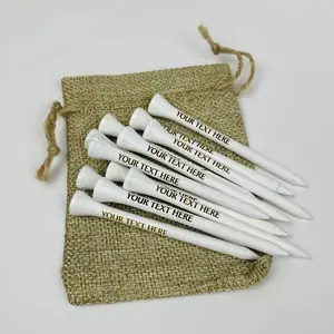 12 Custom Engraved Bamboo Golf Tees (3.25") – Personalized Gift Set with FREE Pouch