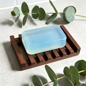 Eco-Friendly Natural Wood Soap Dish Rack, Soap Dish Holder, Anti-Slip Anti-Mold, Quick Drying, No Plastic, Ideal for Bathroom and Kitchen, Bathroom Accessories, Wooden
