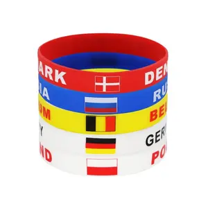 2026 National Flag Silicone Wristbands, USA Canada Mexico Sports Bracelets, Unisex Soccer Fan Cheer Accessories for Game Day Party Decor