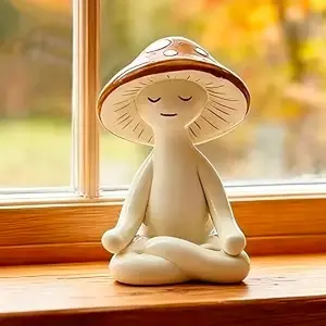 2026 New Meditation Mushroom Decorative Figurine, Resin Sculptures, Home Living Room Decoration, Birthday Gift, Photo Prop, Creative Shape, Healing, Garden Sculptures Statues, Figure Decor