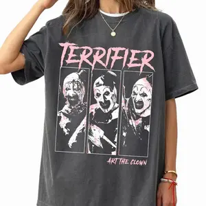 Terrifier Art The Clown Shirt, Horror Movie T-Shirt, Scary Clown Tee, Creepy Slasher Film Graphic Top, Horror Fan Gift Unisex