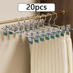 Durable Plastic Coating, Adjustable Clip Distance, Convenient for Hanging and Wardrobe Storage