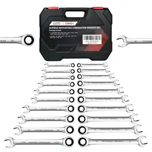 EACELIY TOOLS 22-Piece Original Ratcheting Combination Wrench Set, SAE & Metric,72 Teeth,CR-V Steel，1/4"-3/4" & 6-18mm,Ratchet Wrenches Set with Organizer Box wrench tools mechanic tool