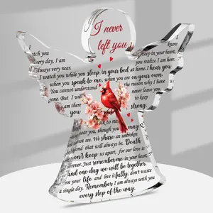 Angel Design Acrylic Ornament, Letter Pattern Decorative Ornament, Sympathy Gift for Mom, Dad, Grandma, Friend