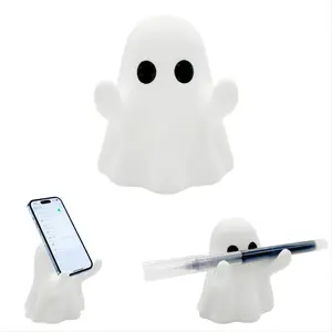 Cute Ghost Phone Stand, Halloween Desk Organizer, Cartoon Decoration, Multi-Functional Pen Holder, Perfect for Home or Party Decor, Durable