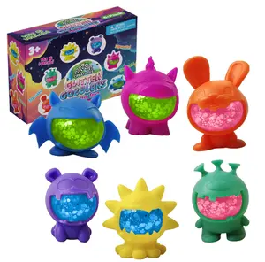 Power Your Fun Glitter Gobblers Squishy Toys 6 Pack, Interchangeable Toys for Kids Ages 3+