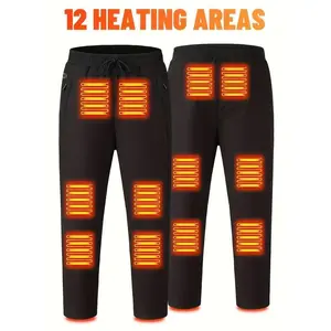 Heated Pants for Men & Women with 12 Heating Zones, Rechargeable Battery, Thermal, 3 Settings for Long-Lasting Warmth — Winter Work & Outdoor Comfort (Women’s Wear)