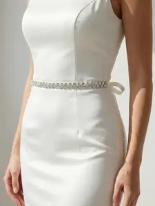 Silver Color Rhinestone Belt for Dresses, Versatile High-End Waist Accessory, Perfect for Show Performances and Events