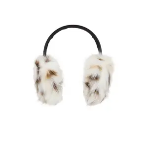 Apparis Esme Snow Leopard Earmuffs in Blanc Multi