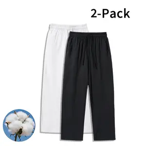 2-Pack Breathable Cotton Linen Pants | Lightweight, Skin-Friendly Wide-Leg Pants for Hot Days