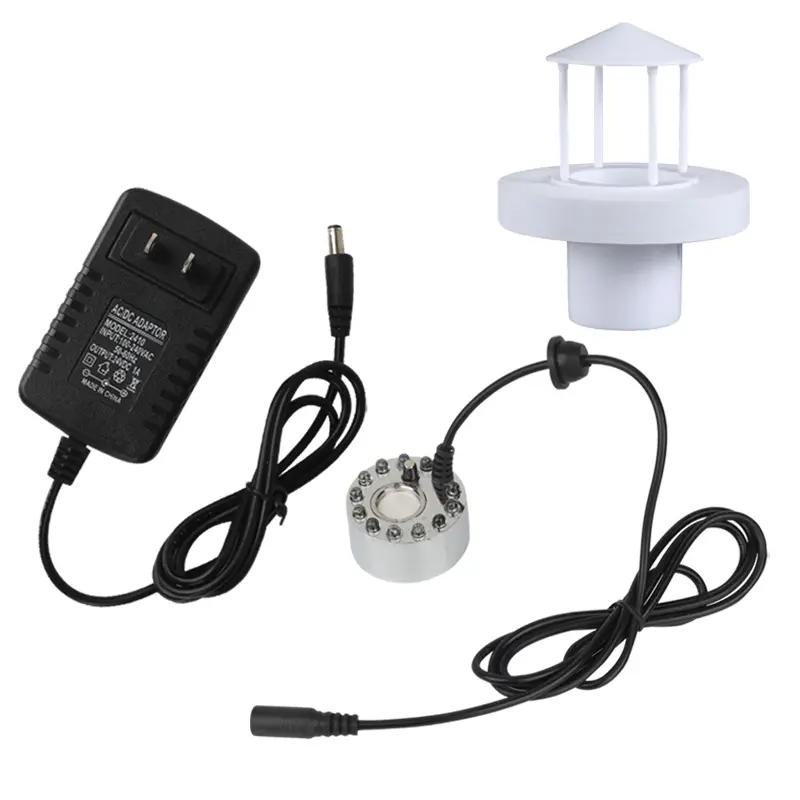 1.7x1.5inch Alloy Mini Mist Maker Fogger, DIY Magic Witch Cauldron, Ultrasonic Mini Fog Machine with Waterproof LED Light Flashes, Air Humidifier, for Spooky Season, Trick or Treat, Pond, Water Fountain