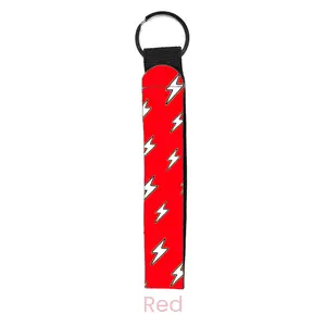 abbyrose Lightning Bolts Wristlet Key Chain Red