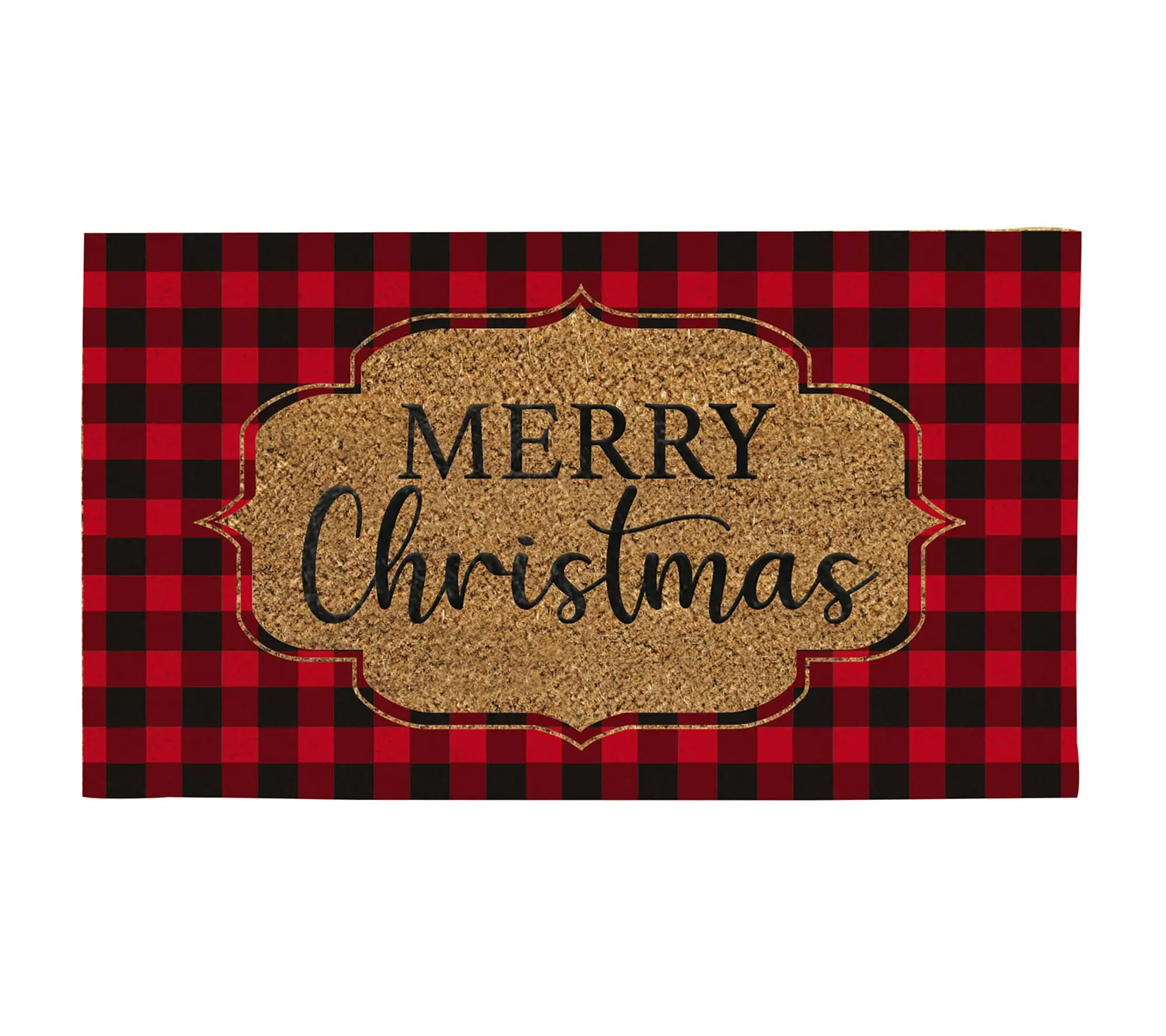 Evergreen Buffalo Check Christmas Coir Fiber Doormat Evergreen Buffalo Check Christmas Coir Fiber Doormat