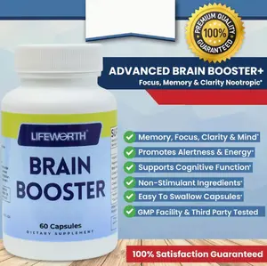 Brain Enhancer - Boosts Memory, Focus, Clarity & Energy - With Rhodiola Rosea Extract - 60 Capsules